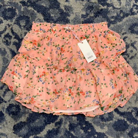 NWT LoveShackFancy Silk Ruffle Mini Skirt - Picture 2 of 7